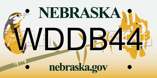WDDB44 Nebraska License Plate