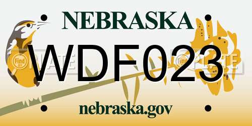 WDF023 Nebraska License Plate