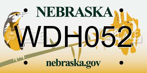 WDH052 Nebraska License Plate