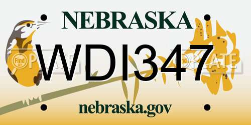 WDI347 Nebraska License Plate