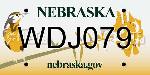 WDJ079 Nebraska License Plate