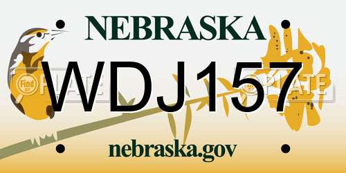 WDJ157 Nebraska License Plate