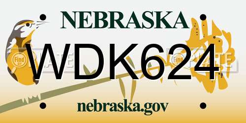 WDK624 Nebraska License Plate