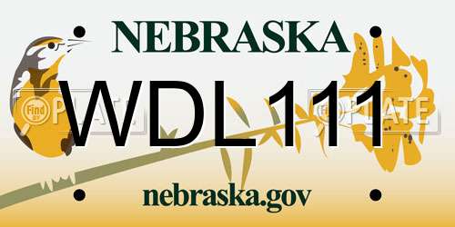 WDL111 Nebraska License Plate