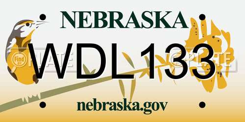 WDL133 Nebraska License Plate