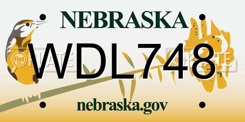 WDL748 Nebraska License Plate