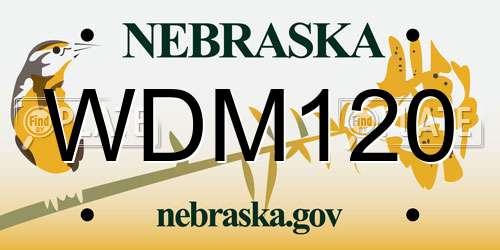 WDM120 Nebraska License Plate