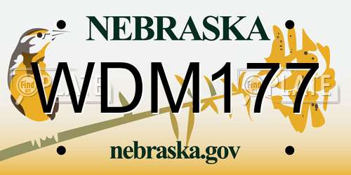 WDM177 Nebraska License Plate