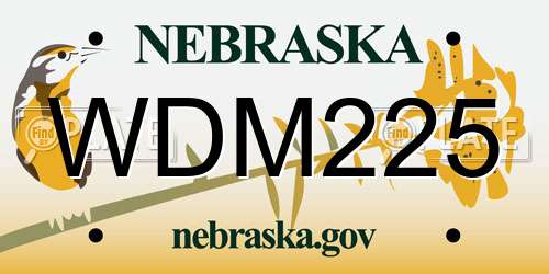 WDM225 Nebraska License Plate