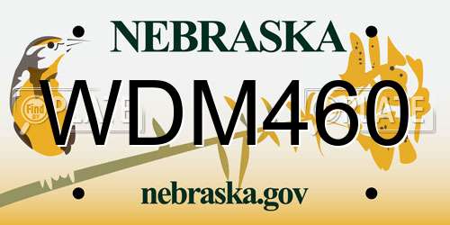 WDM460 Nebraska License Plate