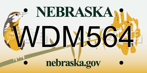 WDM564 Nebraska License Plate