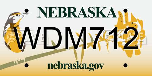 WDM712 Nebraska License Plate