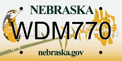 WDM770 Nebraska License Plate