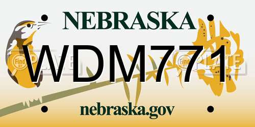 WDM771 Nebraska License Plate