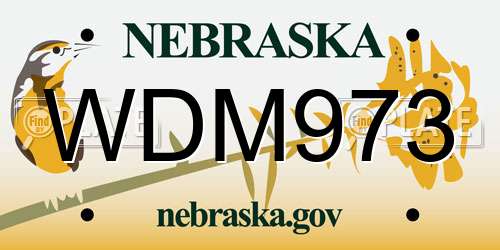 WDM973 Nebraska License Plate