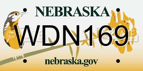 WDN169 Nebraska License Plate