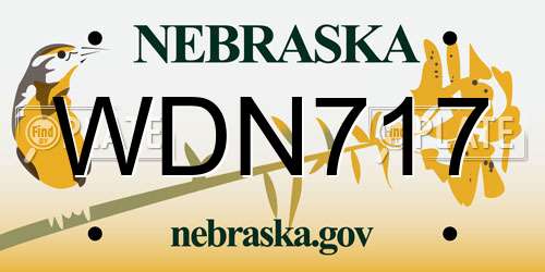 WDN717 Nebraska License Plate