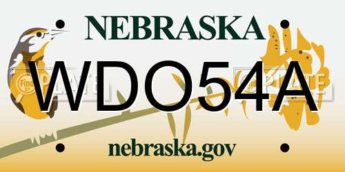 WDO54A Nebraska License Plate