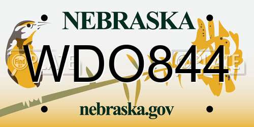 WDO844 Nebraska License Plate