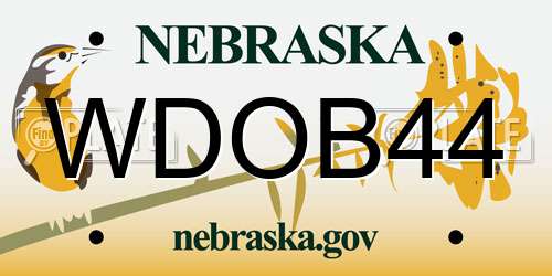 WDOB44 Nebraska License Plate