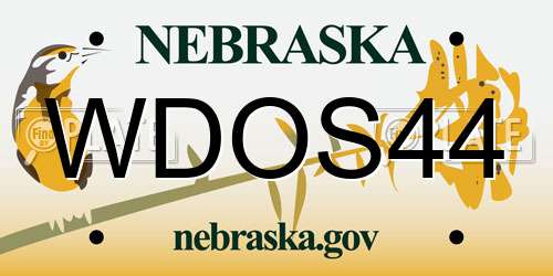 WDOS44 Nebraska License Plate