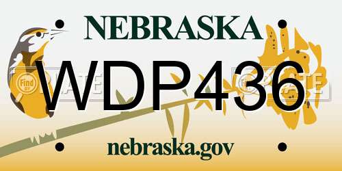 WDP436 Nebraska License Plate