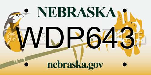 WDP643 Nebraska License Plate