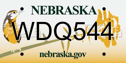 WDQ544 Nebraska License Plate
