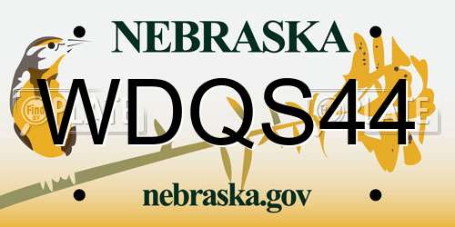 WDQS44 Nebraska License Plate