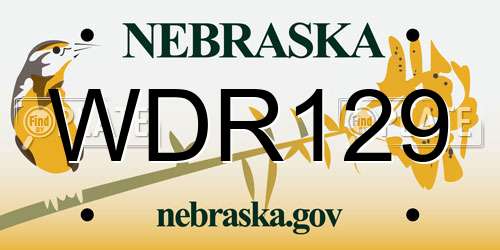 WDR129 Nebraska License Plate