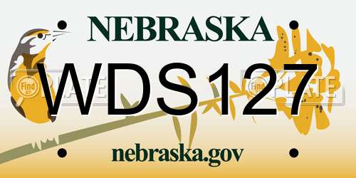 WDS127 Nebraska License Plate