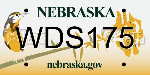 WDS175 Nebraska License Plate