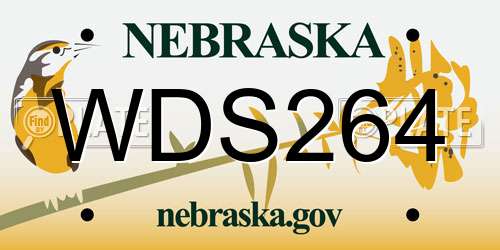 WDS264 Nebraska License Plate