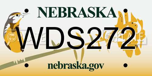 WDS272 Nebraska License Plate