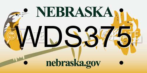 WDS375 Nebraska License Plate