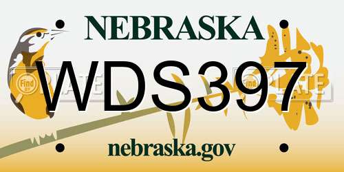 WDS397 Nebraska License Plate