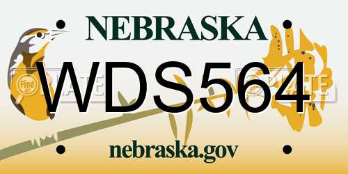 WDS564 Nebraska License Plate