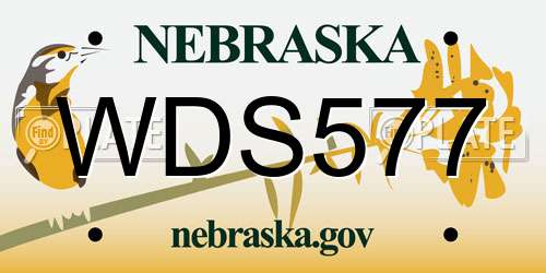 WDS577 Nebraska License Plate
