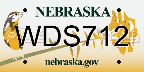 WDS712 Nebraska License Plate