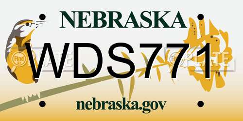 WDS771 Nebraska License Plate