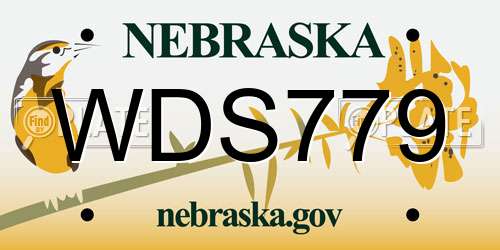 WDS779 Nebraska License Plate