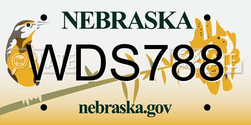 WDS788 Nebraska License Plate