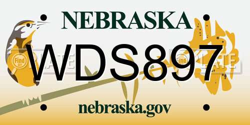 WDS897 Nebraska License Plate