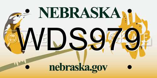 WDS979 Nebraska License Plate