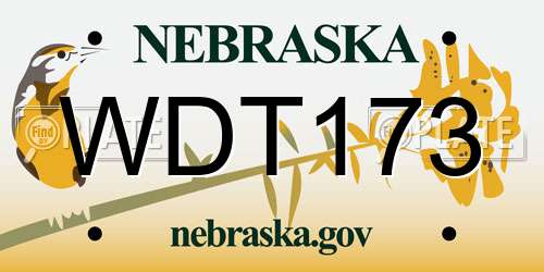 WDT173 Nebraska License Plate