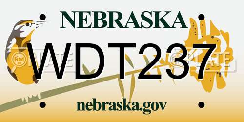 WDT237 Nebraska License Plate