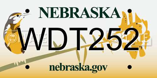 WDT252 Nebraska License Plate
