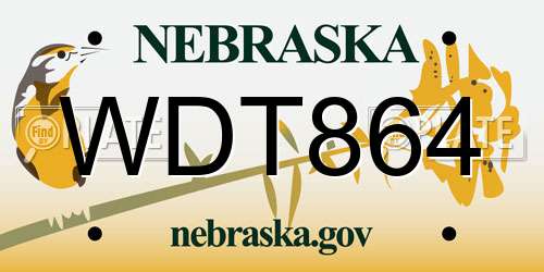 WDT864 Nebraska License Plate