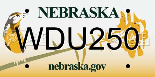 WDU250 Nebraska License Plate