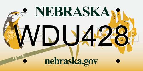 WDU428 Nebraska License Plate